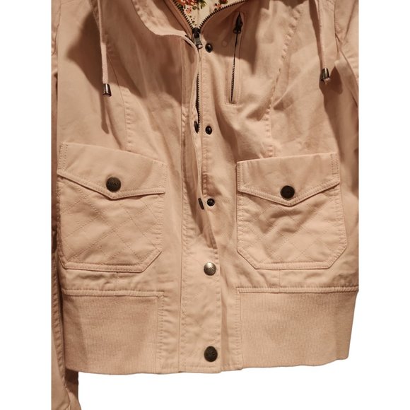 Pink cargo utility jacket with floral print - Picture 3 of 5